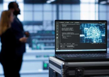laptop in data center facility with artificial int 2025 02 20 02 30 18 utc